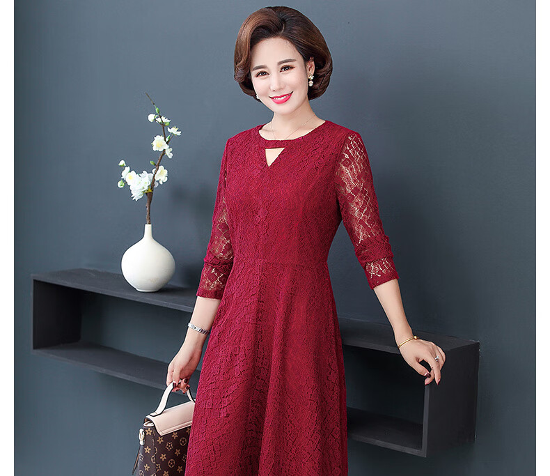 儿子女儿结婚婚礼妈妈装高档礼服夏季蕾丝丈母娘喜婆婆穿中老年人妈妈