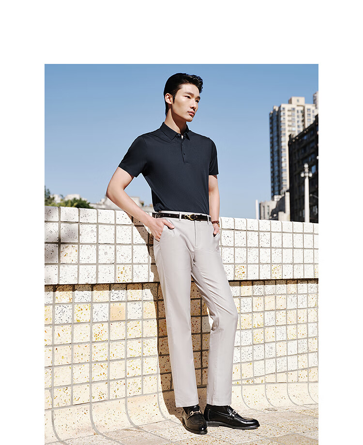 Youngor POLO Men's 2025 Summer Youth Business Casual Short Sleeve High-end POLO Shirt Navy Blue S 2