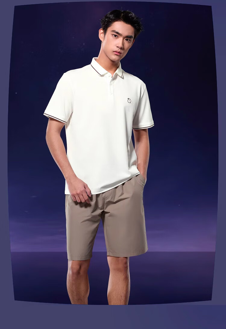 HLA Short-Sleeve Polo Shirt for Men, Three-Body Collaboration Series, Cool-Feeling Short-Sleeve Shirt for Men in Summer 18