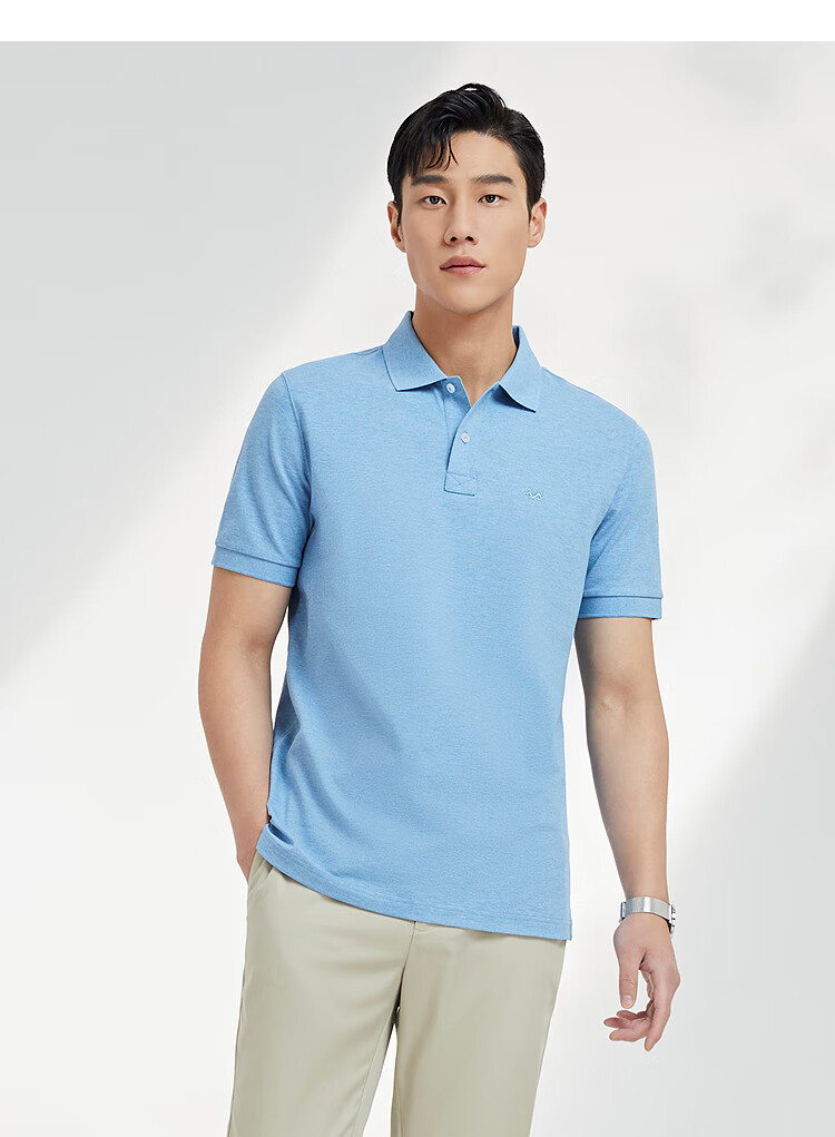 Youngor Breathable Cotton Summer Men's Short Sleeve Polo Shirt Business Casual Cool Moisture-Wicking Breathable XL Dark Green 12