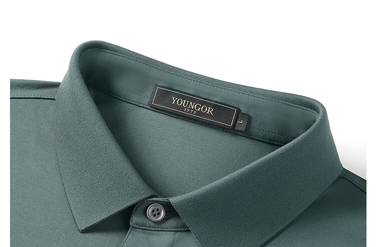 YOUNGOR [Mulberry Silk + Cool Touch] 2026 New Machine Washable Polo Shirt, Dark Gray, 2XL (Recommended for 165-180 Jin) 11