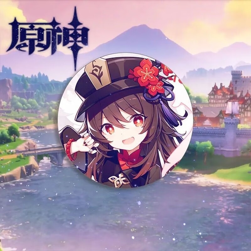 新款原神kfc联动徽章原神勋章周边徽章金属女仆诺艾尔胡桃肯德基kfc