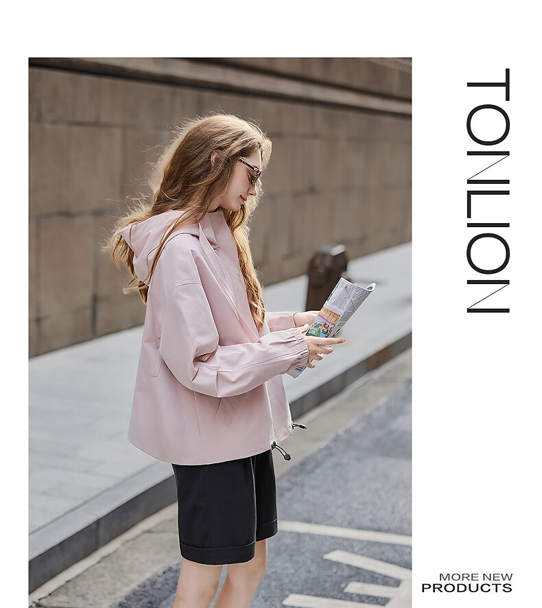 TonLion 2025 Autumn Women's Hooded Short Jacket 6
