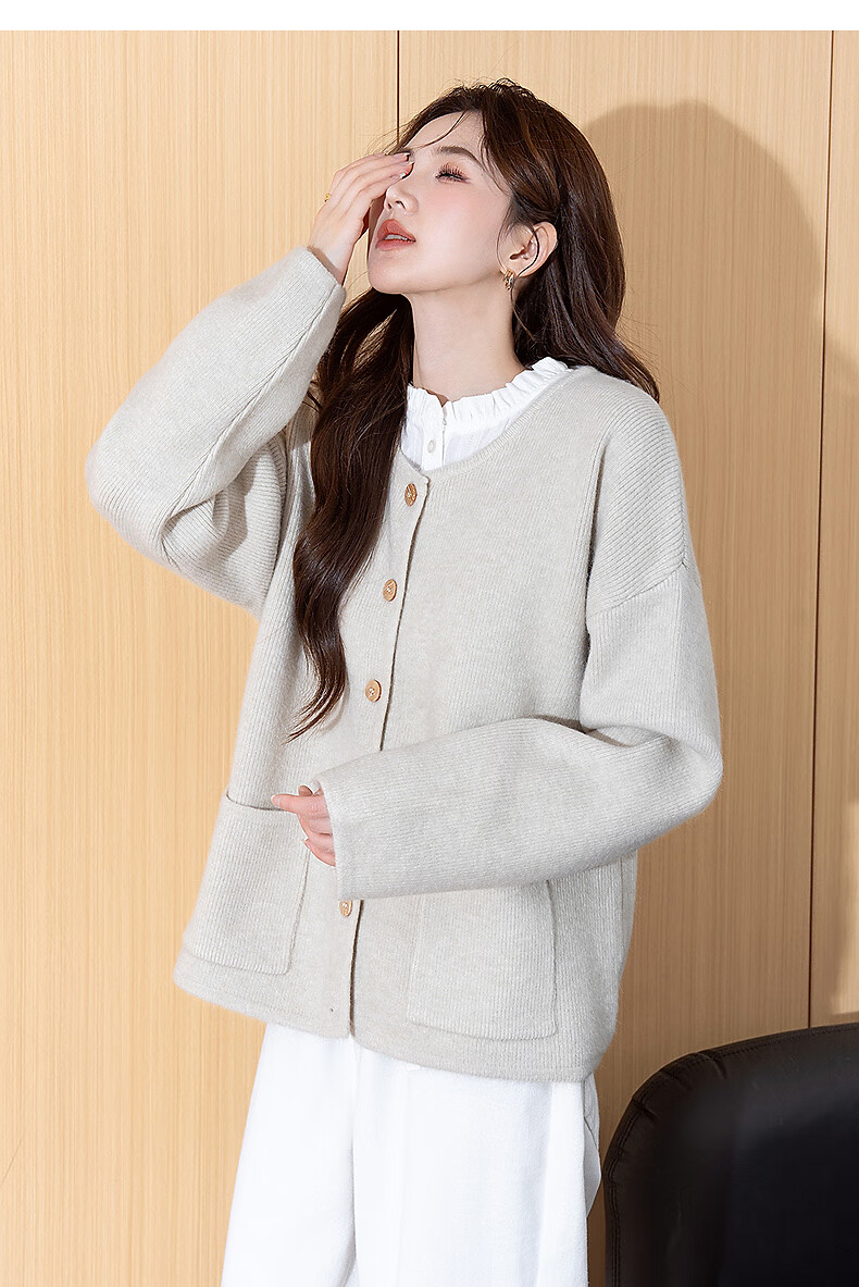 TonLion 2025 Autumn Winter Elegant Simple Knit Cardigan Women Spring Autumn Jacket High-End Youthful Versatile Sweater 5