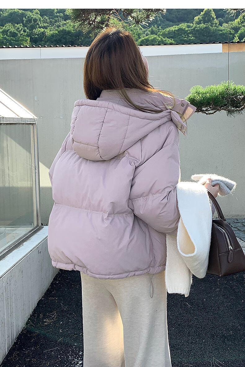 TonLion 2025 Winter Women's Korean Style Loose Fit Hooded Short Down Jacket 7