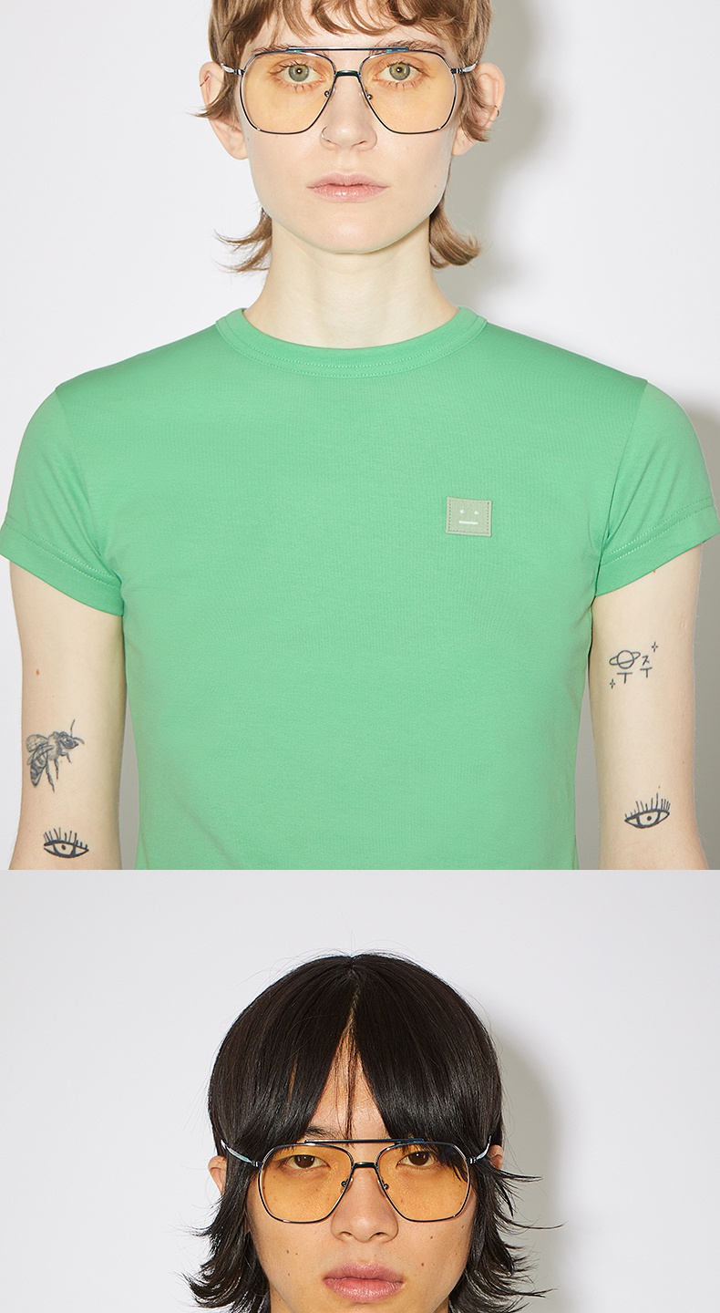 acne studios 中性face表情绿色短袖t恤cl0157-bn1 绿色 xxs【图片