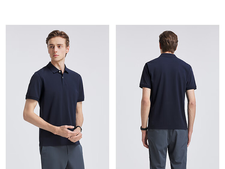 Youngor Cool Feeling Spring Summer New Men's Short Sleeve Casual Solid Color Polo Shirt Gray VSJD533105DCA M 20