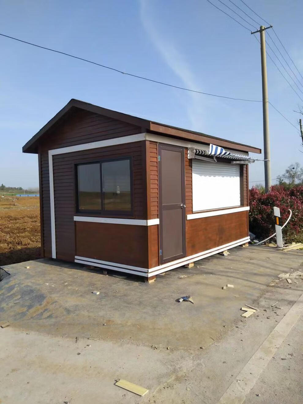 防腐木小木屋售货亭民宿木房子移动木质岗亭景区售卖车美食小吃车