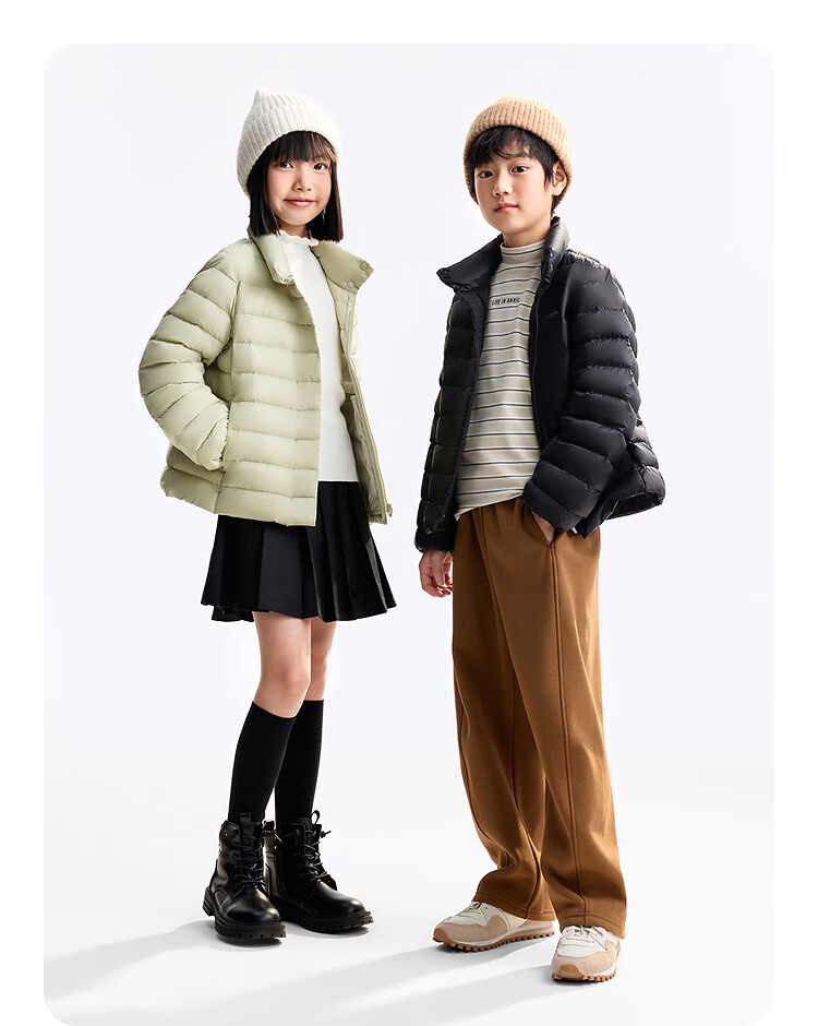 Annil Kids Boys and Girls Short Stand Collar Down Jacket 2025 Winter New Cambridge Blue 120cm 9