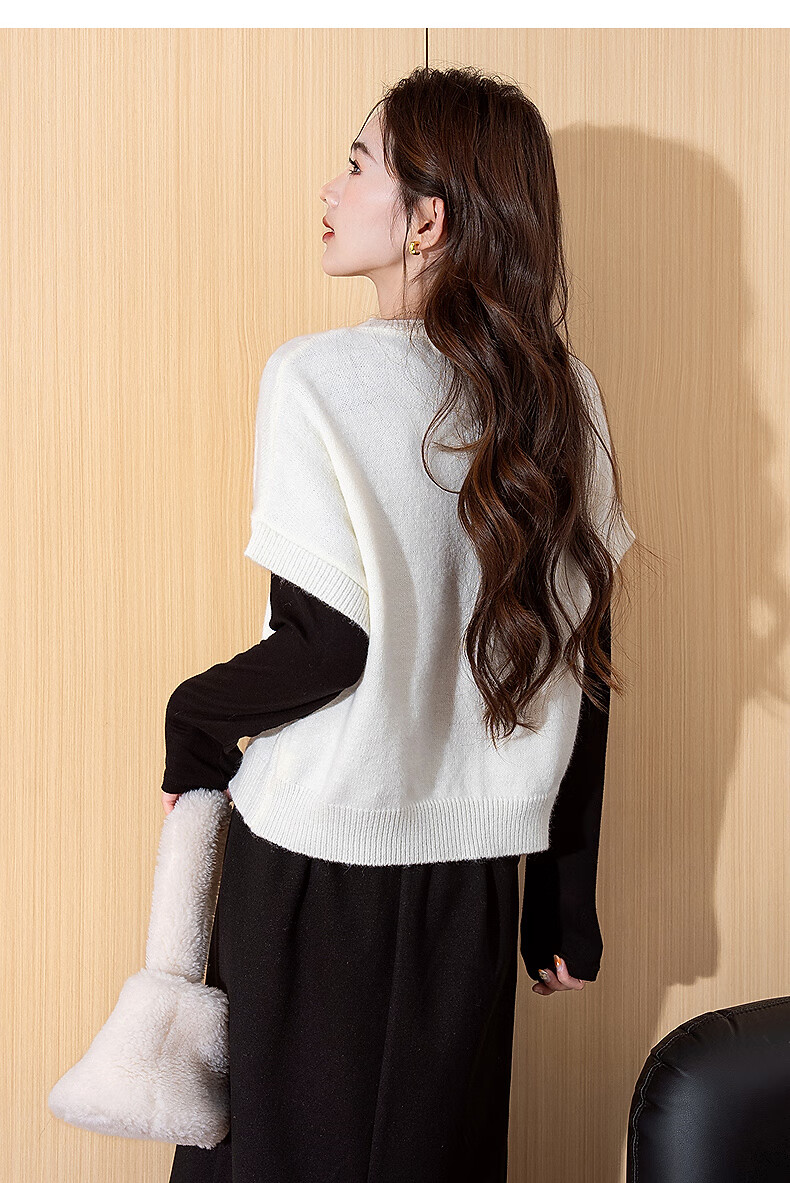 TonLion 2025 Autumn Winter Premium Minimalist Design Women's Crew Neck Pullover Vest 8