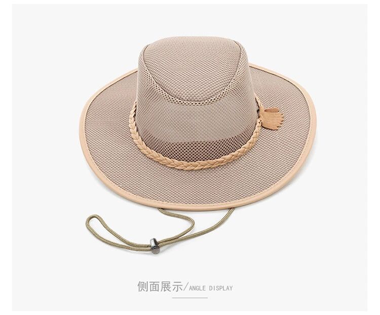 精选好货马术帽子夏天春夏季男大檐网帽遮阳防晒宽檐透气网眼清凉帽