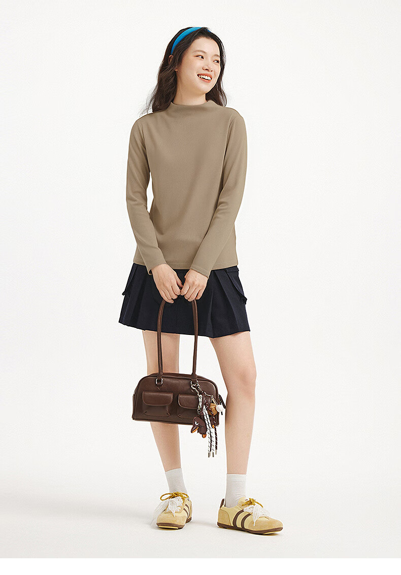 Hotwind Women's Long Sleeve T-Shirt 2025 Autumn New Casual Base Layer Long Tee 11