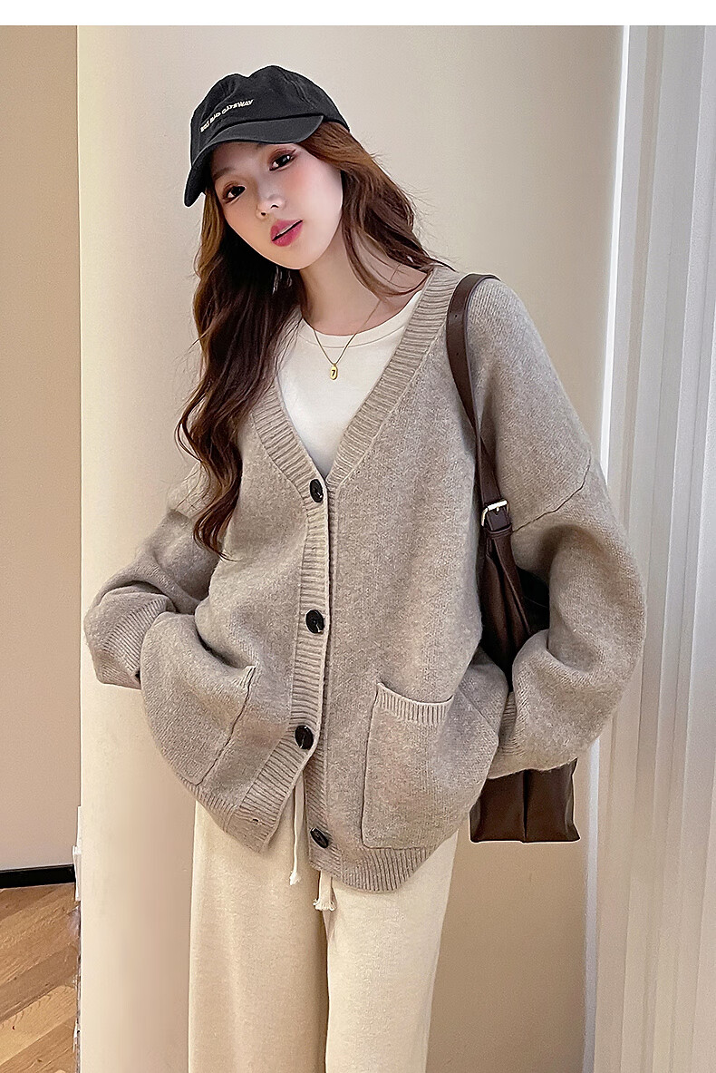 TonLion 2025 Autumn Winter Casual Loose Simple Versatile Cardigan Jacket for Women 5