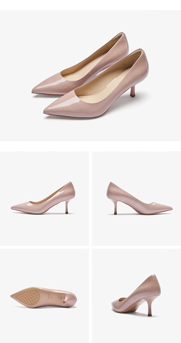 Laird & Dane 2026 Spring Summer New Genuine Leather Commuting Stiletto Heels Women's Premium 6T66301 Pink PNP35 7