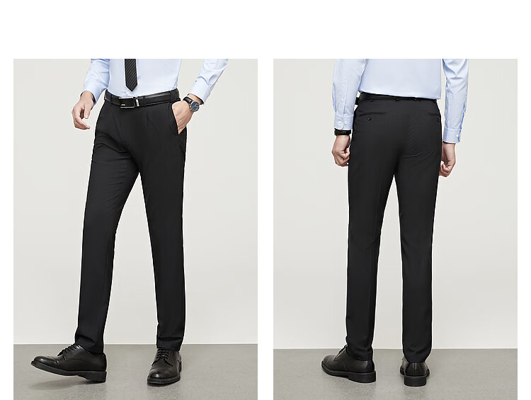 YOUNGOR Men's Dress Pants Autumn Style 230 Business Commute Machine Washable Wool Warm Work Suit Pants 220230A 4