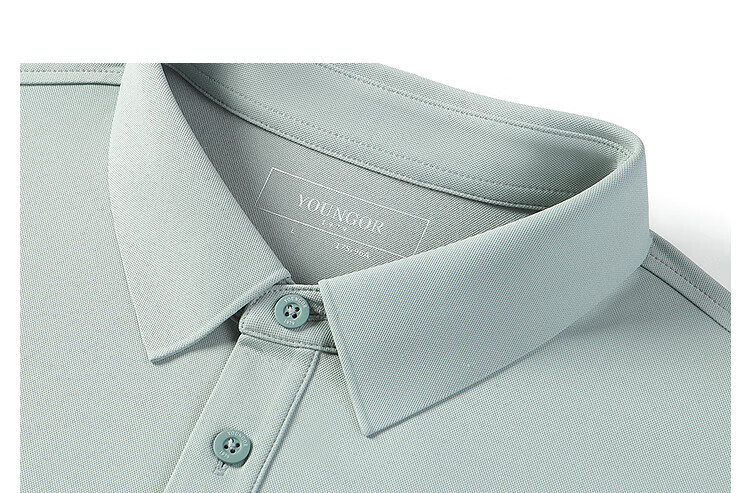 Youngor [Cooling & Sun Protection + Mulberry Silk] Summer Men's Short Sleeve T-Shirt Dark Green VSJD513119PCA S 27