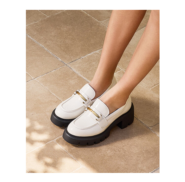 Laird Spring Summer New Thick Sole Genuine Leather Vintage College Style Loafers Women 6T72501 Truffle Black BKL37 2
