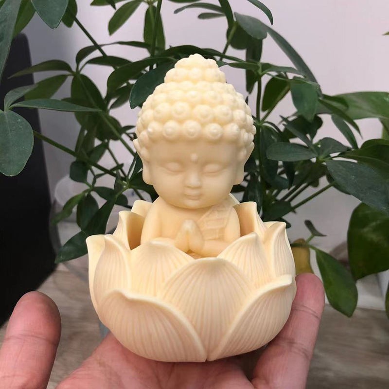 象牙果宝宝佛莲花底座释迦牟尼佛手把件佛像q版如来汽车家居摆件热爱