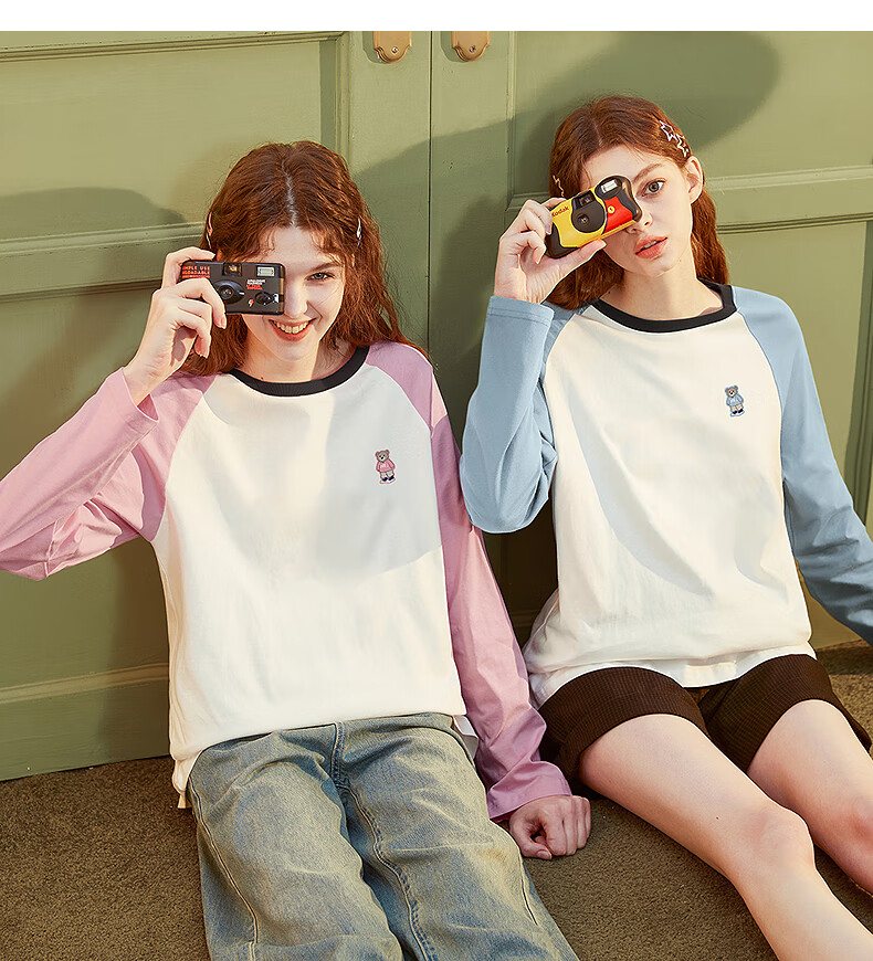 TonLion 2026 Autumn And Winter Long-Sleeve T-Shirt for Women, Round Neck, Raglan Sleeves, Left Chest Lettering, Suitable for Outer Wear 18
