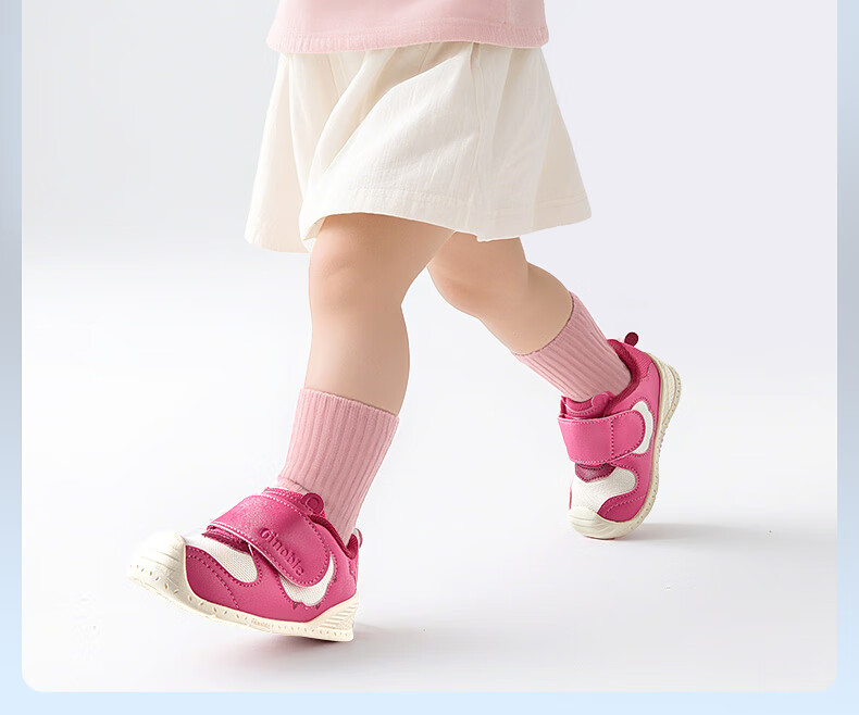 Ginoble Baby Walking Shoes, Spring And Autumn Style, Boys And Girls Children's Breathable Functional Shoes, Infant And Toddler Shoes Spring And Autumn GB2465 Bright Pink 4