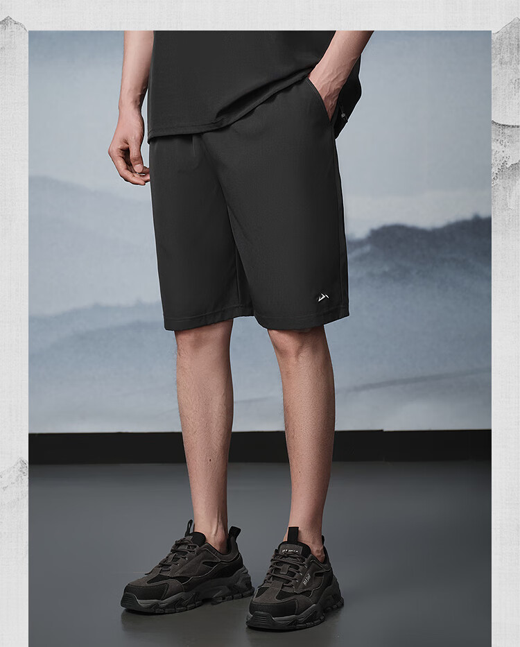 HLA Hailan Home Casual Men's Mid-Length Shorts Mountain Series Embroidered Drawstring Summer Shorts 5