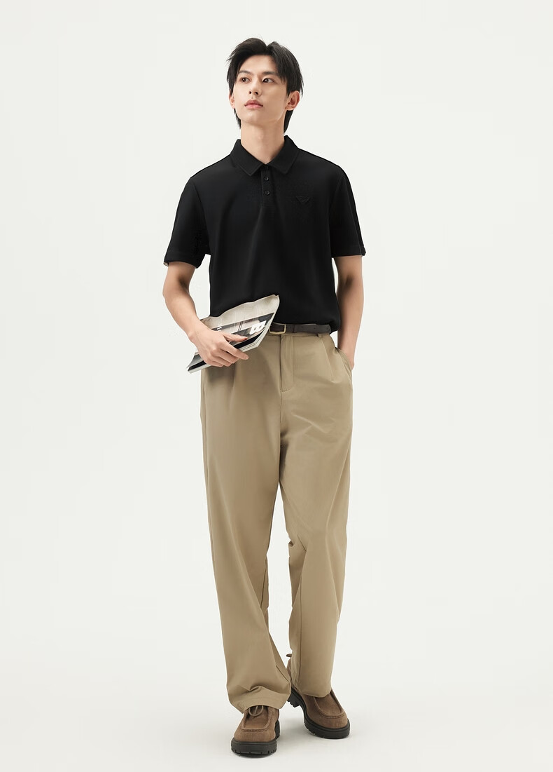 Gxgjeans Men's Basic Business Polo Shirt Short Sleeve Summer 2025 New Khaki 170/M 4