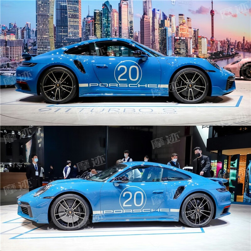 适用于保时捷911turbo拉花车贴carrera车身侧裙边贴纸992机盖改装