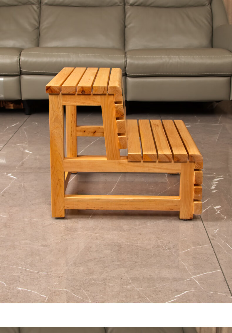 双劲阶梯凳橡木双层脚踏木桶沐浴洗澡凳浴室坐凳实木台阶登高梯矮凳子