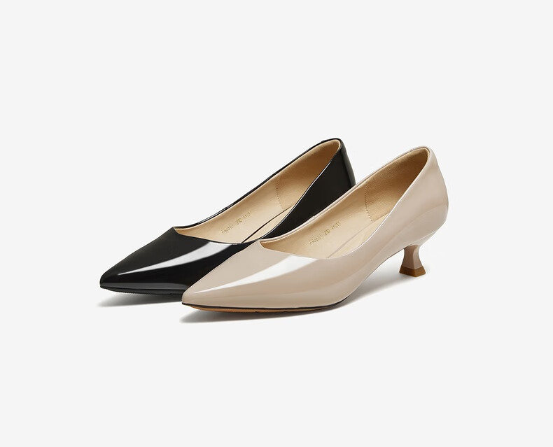 Basto 25 Autumn Low-Cut Single Shoes Commuting Thin Heel Pointed Toe Women's Shoes K2562CQ5 Black 37 3