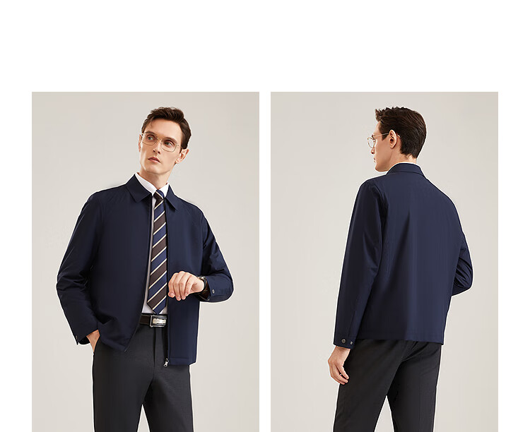 YOUNGOR [Detachable Inner Lining] Men's Executive Jacket, Autumn Business Short Lapel Cotton Jacket, 429974 2