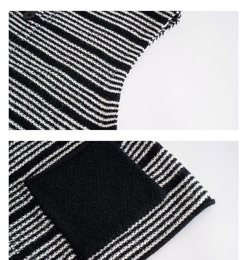 TonLion 2025 Autumn Winter Striped Design Crew Neck Cardigan Vest for Women 9