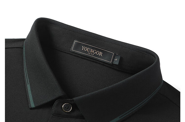 Youngor [Mulberry Silk + Cooling] Summer New Short Sleeve Polo Shirt Blue Green VSZS513123GCA 28