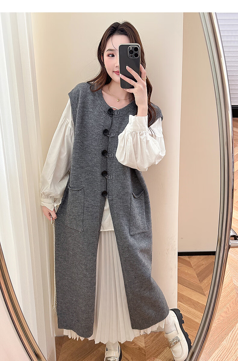 TonLion 2025 Autumn Winter Designer Style Long Women's Cardigan Vest 3