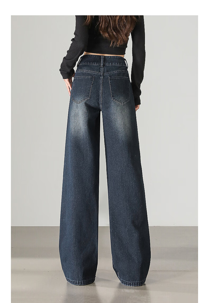 TonLion 2025 Autumn Winter Women's Loose Wide-Leg Denim Pants 3