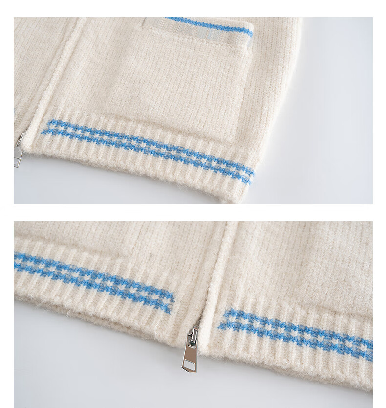 TonLion 2025 Autumn Winter Soft Color-Block Striped Women's Hooded Cardigan 10