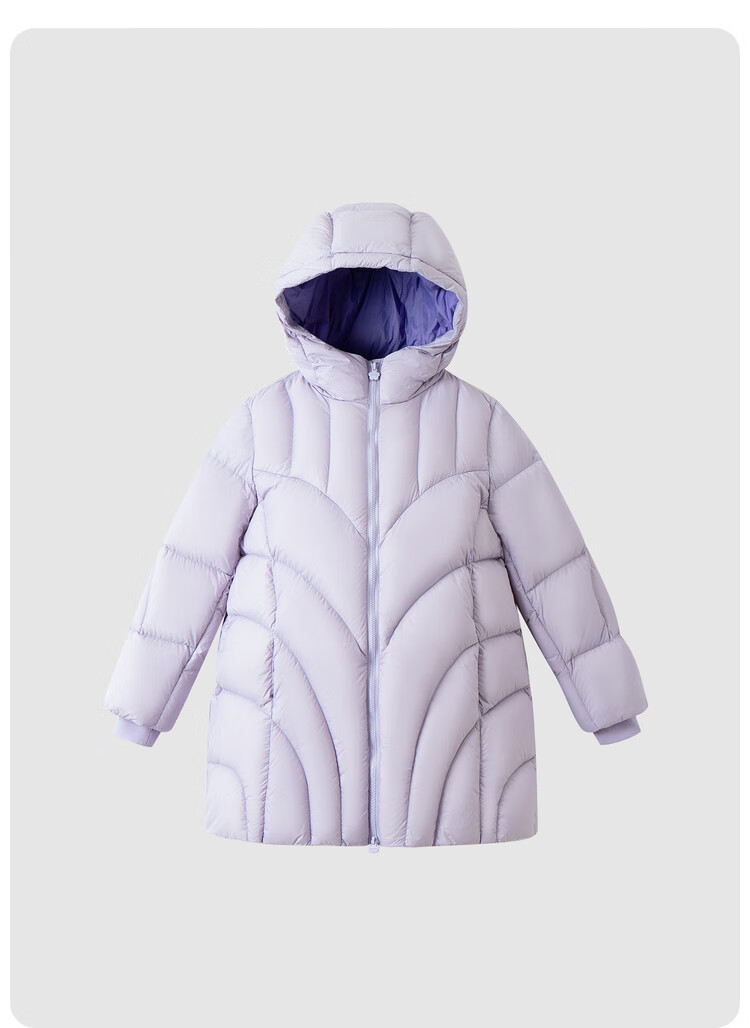 Annil Kids Girls Mid-Length Down Jacket 2025 Winter New Black 170cm 2