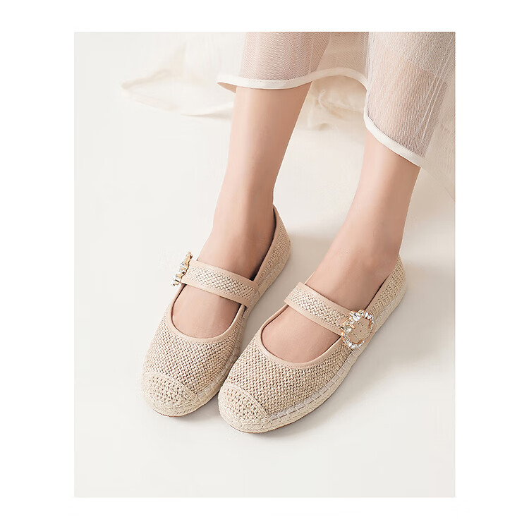 Lairdson Mall Style Casual Hollow-out Fisherman Flats Women 6M19901 Milk Tea Apricot BEF 36 2