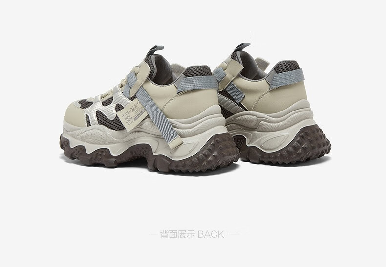BASTO 25 Autumn Dad Sneakers Fashion Thick Sole Height Increasing Women's Casual Shoes B6091AM6 Gray Purple Size 38 4