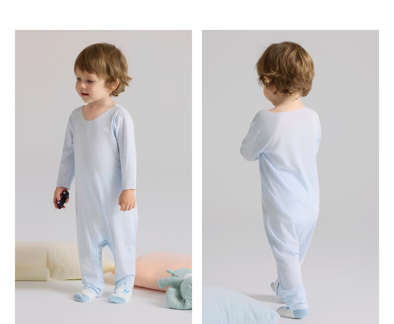 Aimer Baby Milk Leather Infant Long Sleeve Homewear Pajamas Romper Baby Crawling Suit Diagonal Jacquard - Vanilla White 66 9