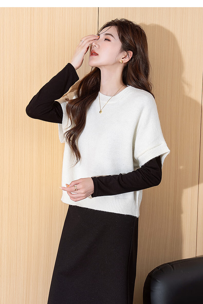 TonLion 2025 Autumn Winter Premium Minimalist Design Women's Crew Neck Pullover Vest 6