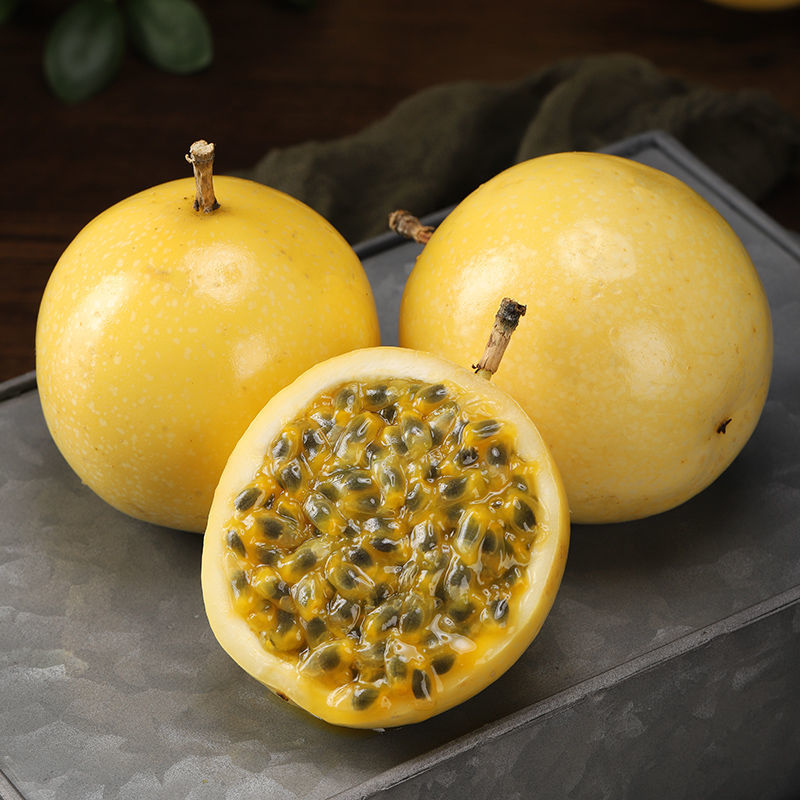 黄金百香果新鲜正宗现摘应季水果黄皮皱皮鲜果 5斤装【图片 价格 品牌