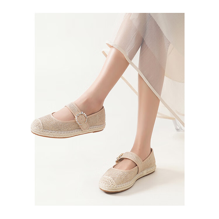 Lairdson Mall Style Casual Hollow-out Fisherman Flats Women 6M19901 Milk Tea Apricot BEF 36 4