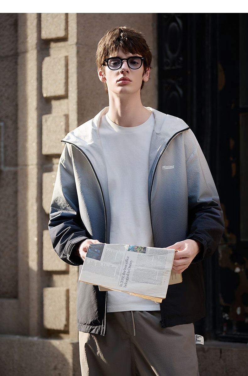 Tangshi 2025 Autumn Men's Hooded Gradient Short Jacket 4