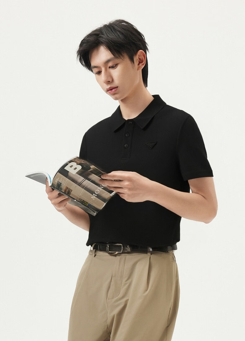 Gxgjeans Men's Basic Business Polo Shirt Short Sleeve Summer 2025 New Khaki 170/M 5