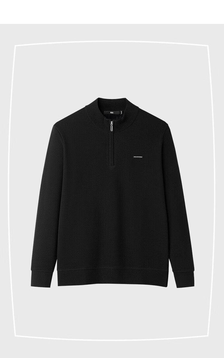 HLA Heilan Home Men's Long Sleeve Knitted Sweater 25 Plus Fleece Thickened Stand Collar Top Winter 2