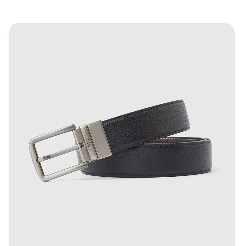 GXG Commuter Belt, Simple Pin Buckle Men's Waistband, Business Casual, Black, 120cm, Qixi Gift 3