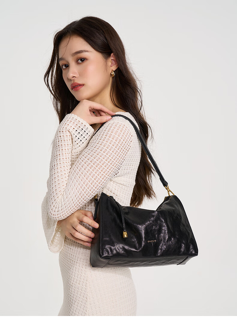 HONGU Women's Handbag, Vegetable Tanned Cowhide Leather Shoulder Bag, Large Capacity Crossbody Bag for Ladies, Birthday Gift for Girlfriend 2