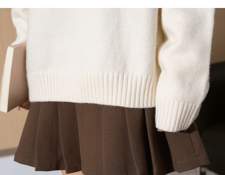 Tangshi 2025 Autumn Winter Women's Crew Neck Front Large Pattern Towel Embroidery Knit Sweater 13