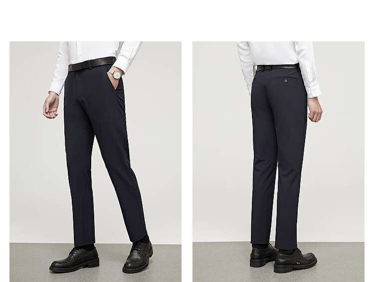 YOUNGOR [Sifan Dan] Spring Men's Dress Pants, Business Casual Elastic Straight-Leg Breathable Work Trousers, 320132F 7