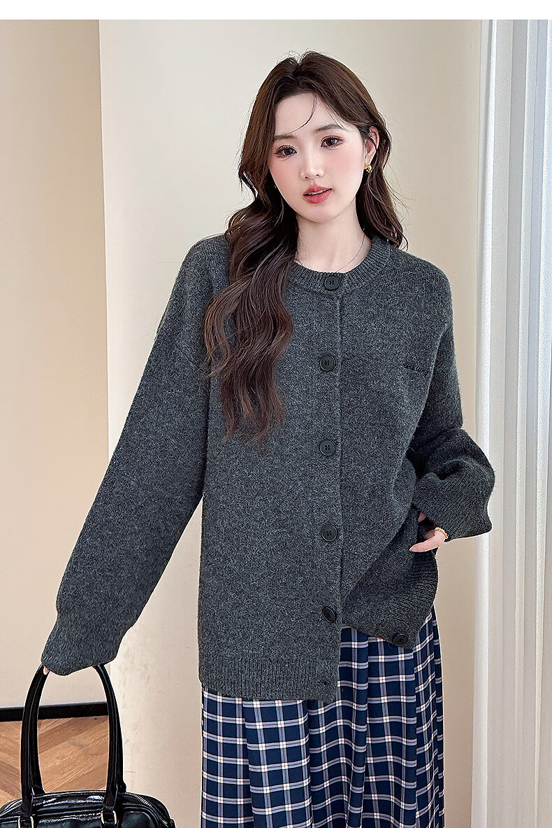 TonLion 2025 Autumn Winter Embroidered Crew Neck Cardigan Women's Knit Jacket High-End Fashion Sweater Coat 6